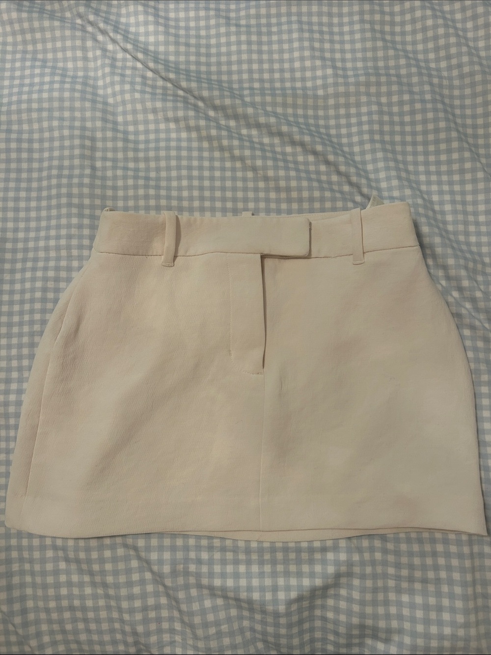 Light birch Mini Skirt with Belt Loop Waist - size 2 but tailored to fit 0